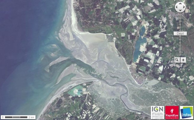phoque baie de somme - satellitte a maree basse