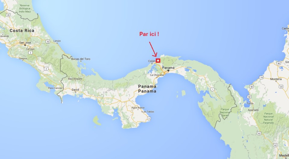 Le stage de survie jungle sur la carte, au Panama