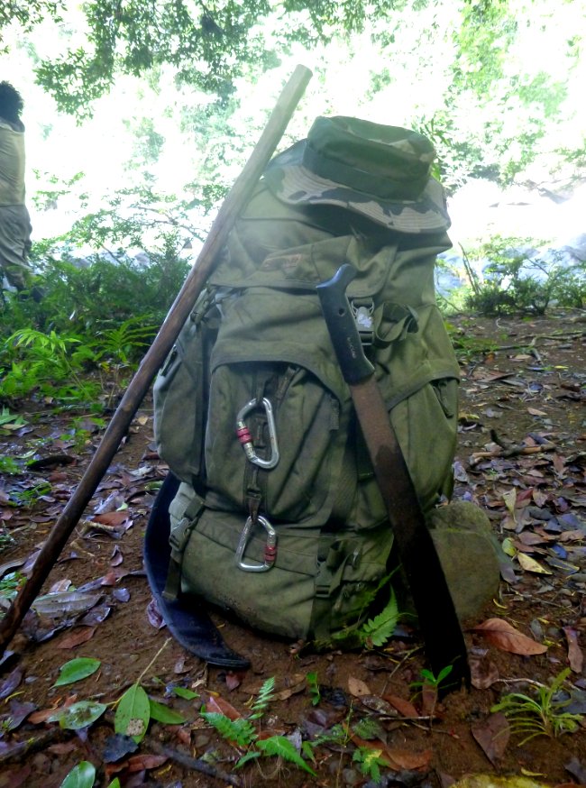 Mon sac à dos de survie jungle.